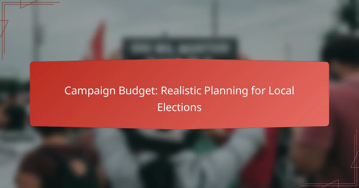 Campaign Budget: Realistic Planning for Local Elections