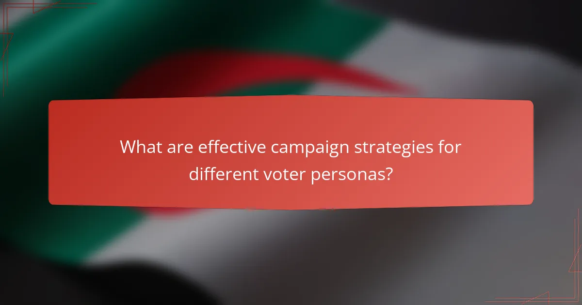 What are effective campaign strategies for different voter personas?