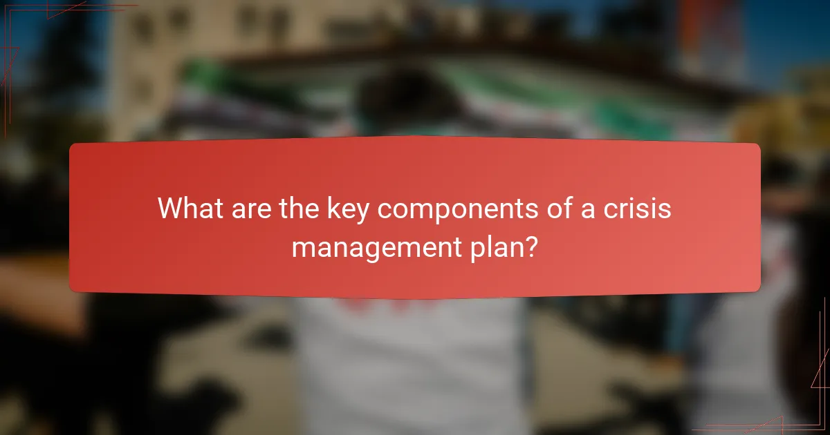What are the key components of a crisis management plan?