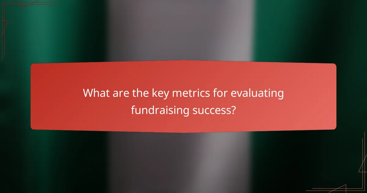 What are the key metrics for evaluating fundraising success?