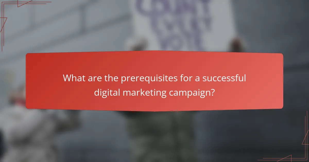 What are the prerequisites for a successful digital marketing campaign?