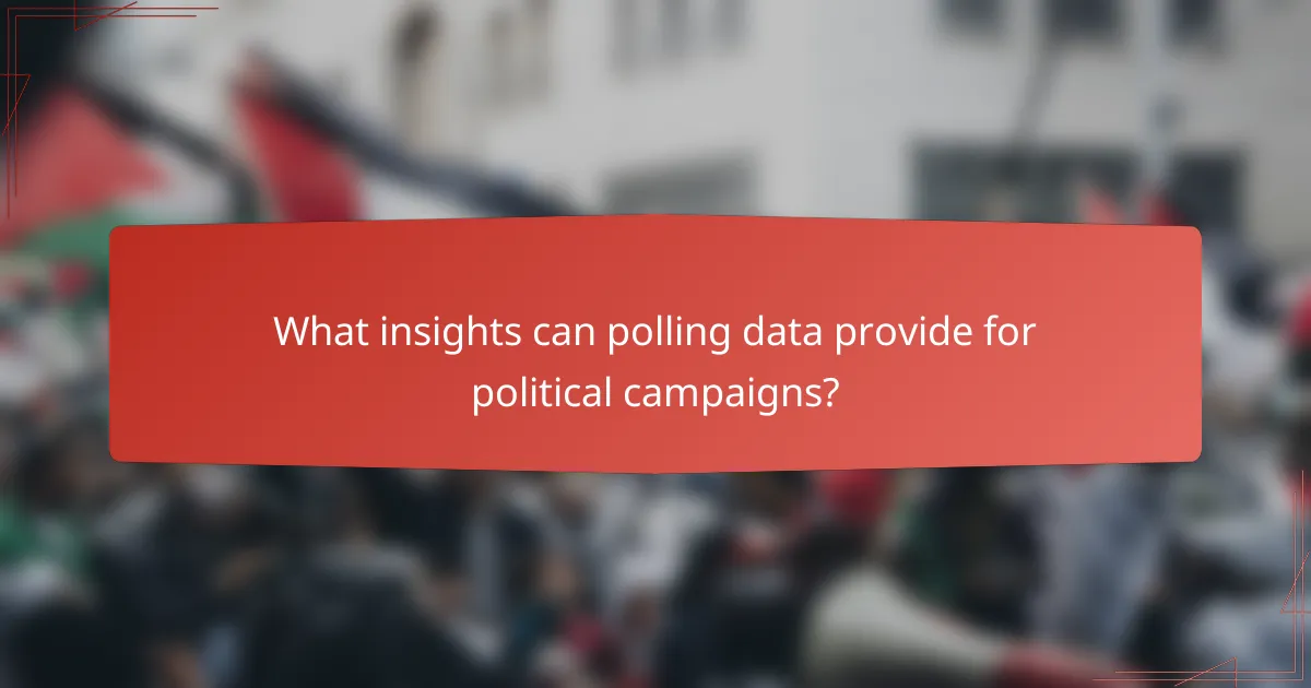 What insights can polling data provide for political campaigns?