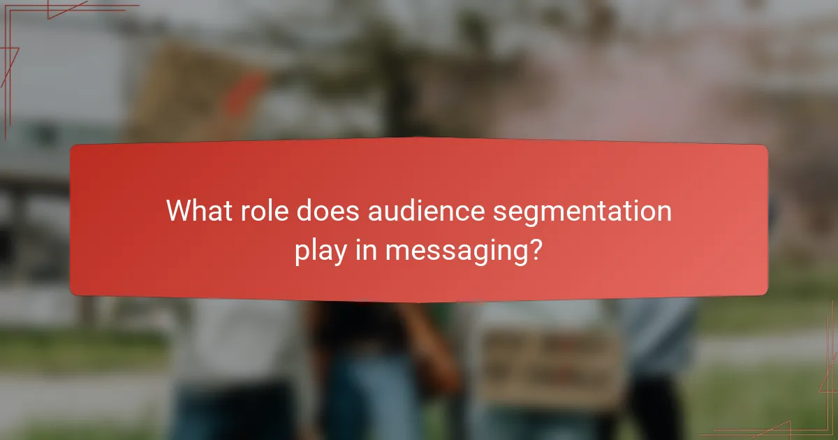 What role does audience segmentation play in messaging?