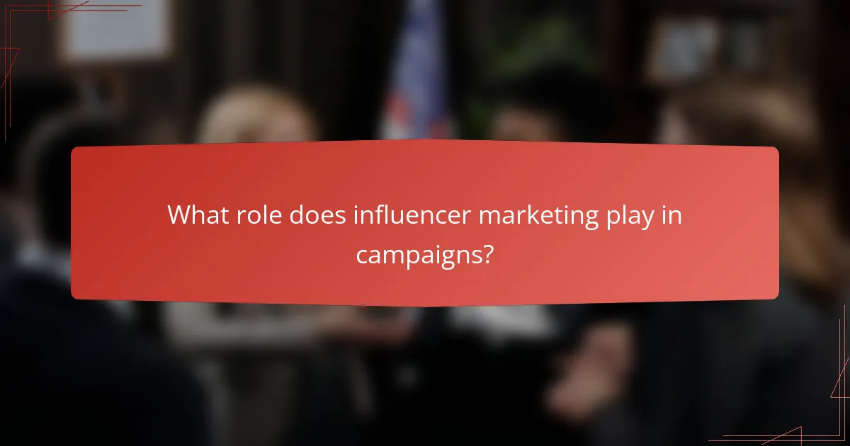What role does influencer marketing play in campaigns?