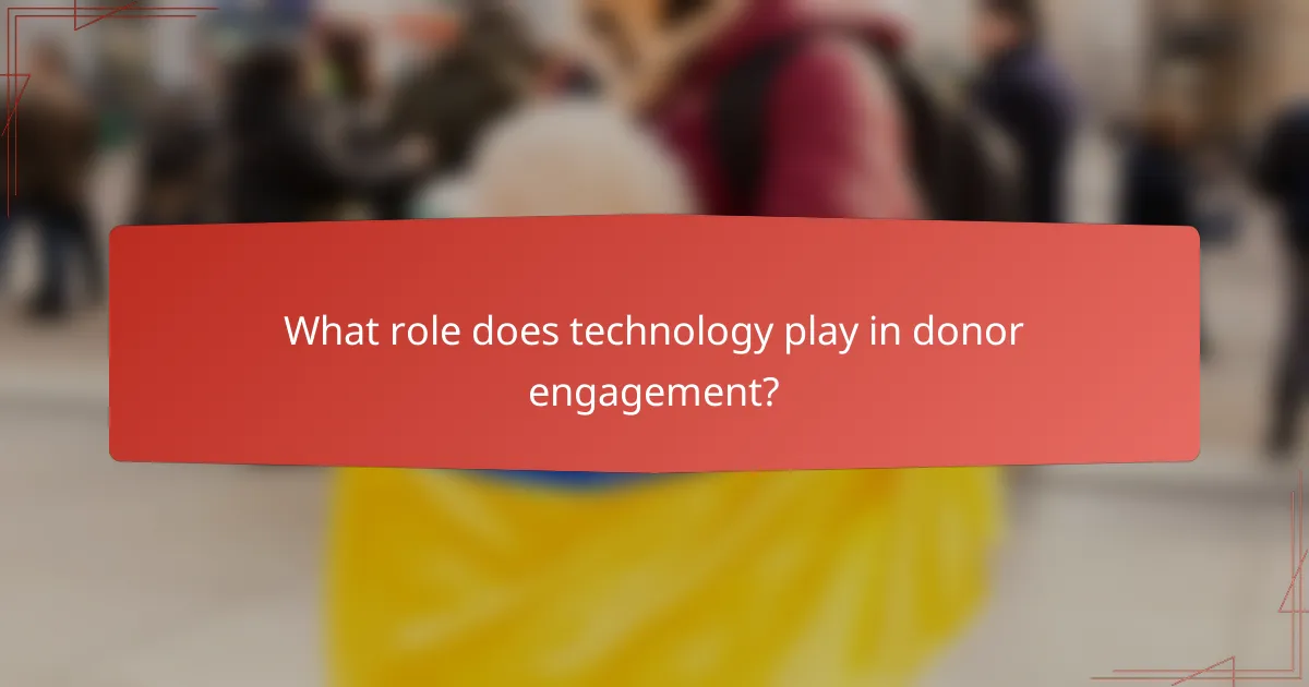 What role does technology play in donor engagement?